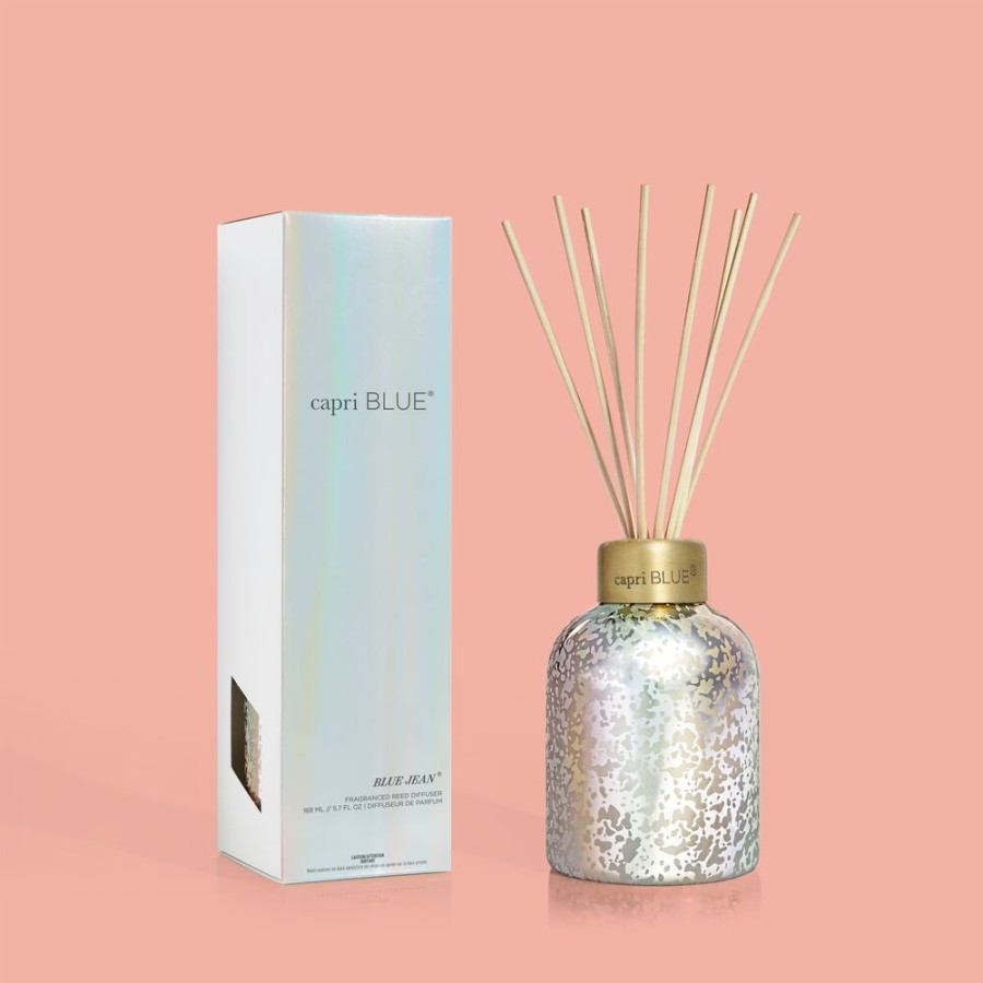 Capri Blue Blue Jean Mercury Iridescent Petite Reed Diffuser, 5.7 Fl Oz | Diffusers