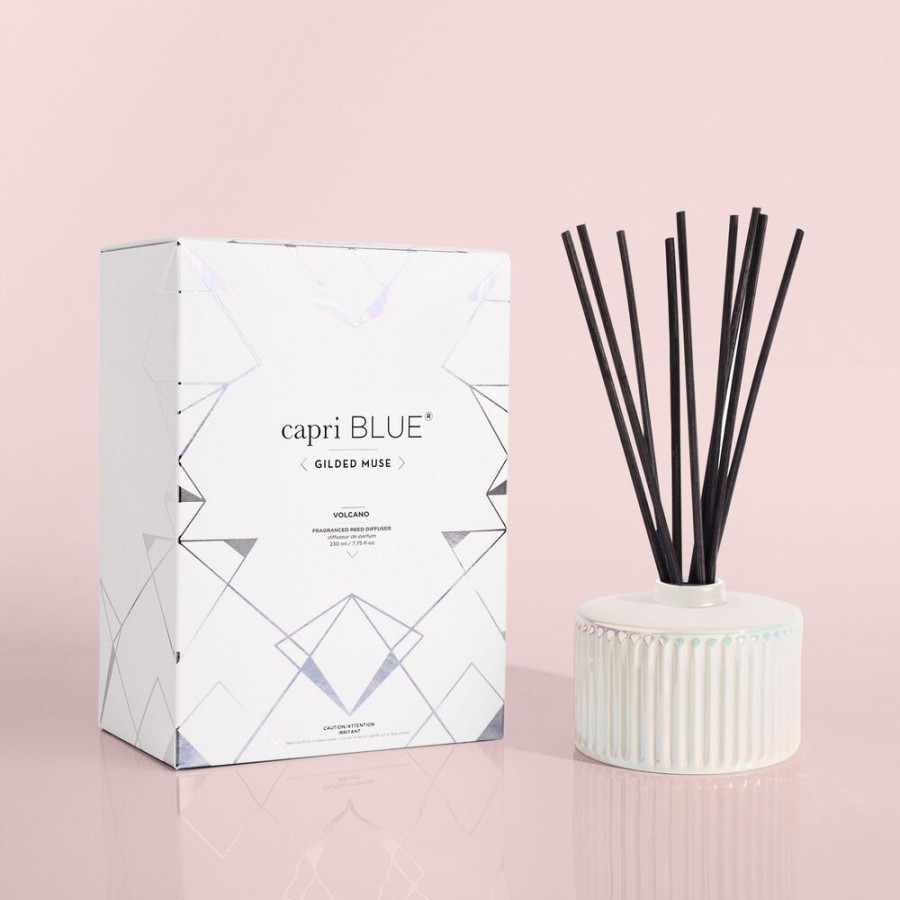 Capri Blue Volcano White Opal Gilded Reed Diffuser, 7.75 Fl Oz | Candles