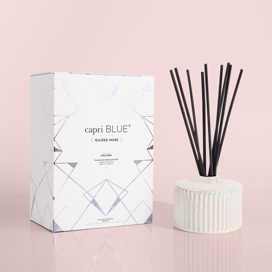 Capri Blue Volcano White Opal Gilded Reed Diffuser, 7.75 Fl Oz | Diffusers