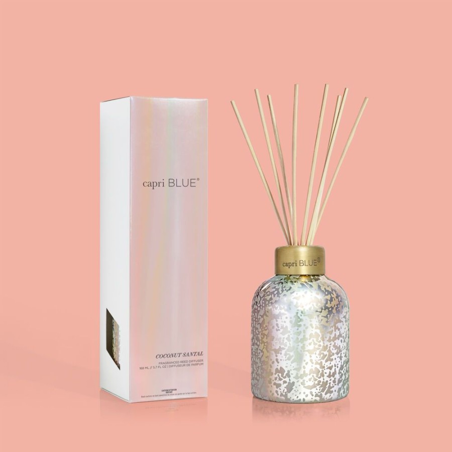 Capri Blue Coconut Santal Mercury Iridescent Petite Reed Diffuser, 5.7 Fl Oz | Diffusers