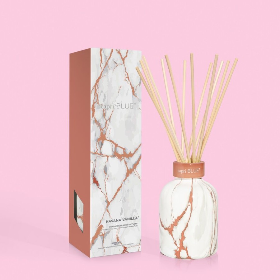 Capri Blue Havana Vanilla Modern Marble Petite Reed Diffuser, 5.7 Fl Oz | Diffusers