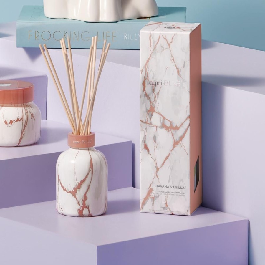 Capri Blue Havana Vanilla Modern Marble Petite Reed Diffuser, 5.7 Fl Oz | Diffusers