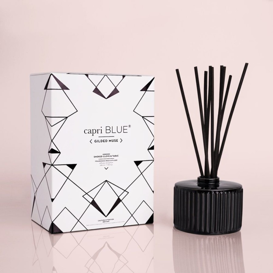 Capri Blue Smoked Clove & Tabac Gilded Reed Diffuser, 7.75 Fl Oz | Diffusers