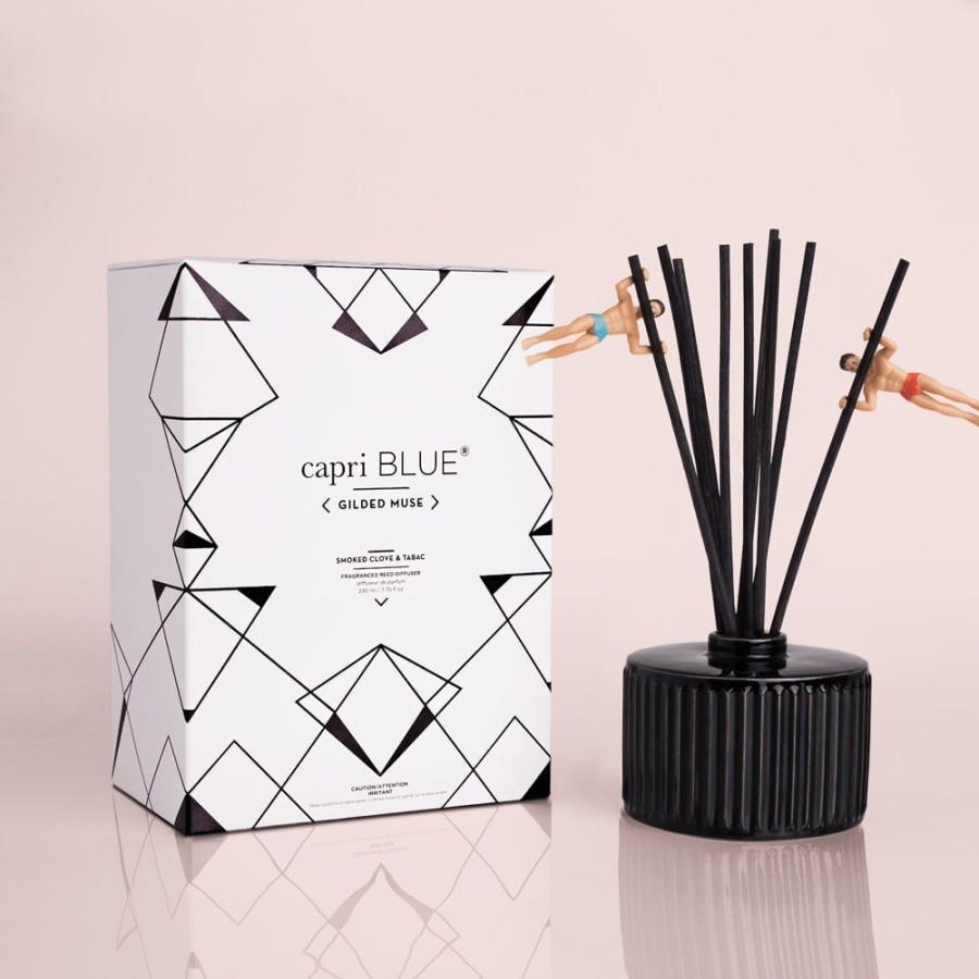 Capri Blue Smoked Clove & Tabac Gilded Reed Diffuser, 7.75 Fl Oz | Diffusers