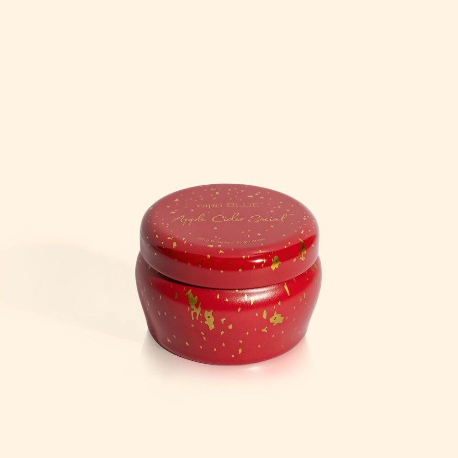 Capri Blue Apple Cider Social Glimmer Mini Tin, 3 Oz | Candles