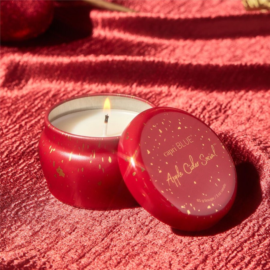 Capri Blue Apple Cider Social Glimmer Mini Tin, 3 Oz | Candles