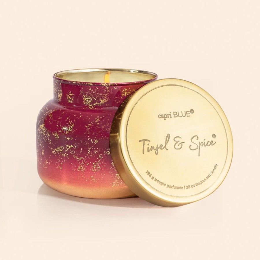 Capri Blue Tinsel & Spice Glimmer Oversized Jar, 28 Oz | Candles