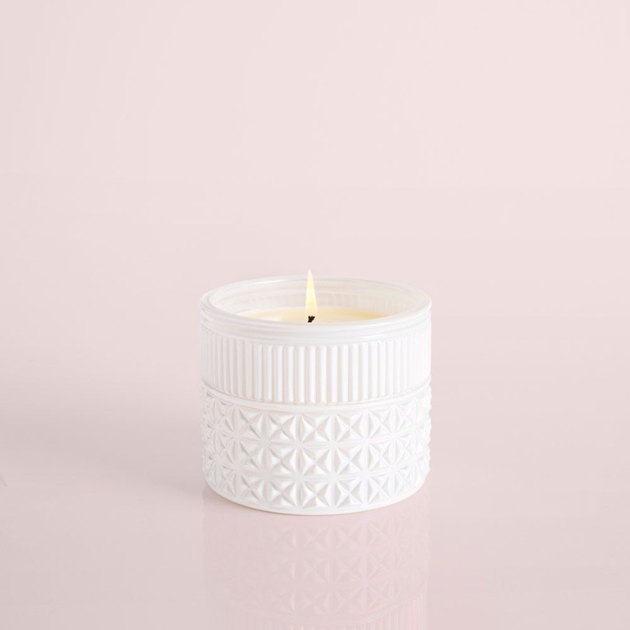 Capri Blue Volcano White Opal Gilded Faceted Jar, 11 Oz | Candles