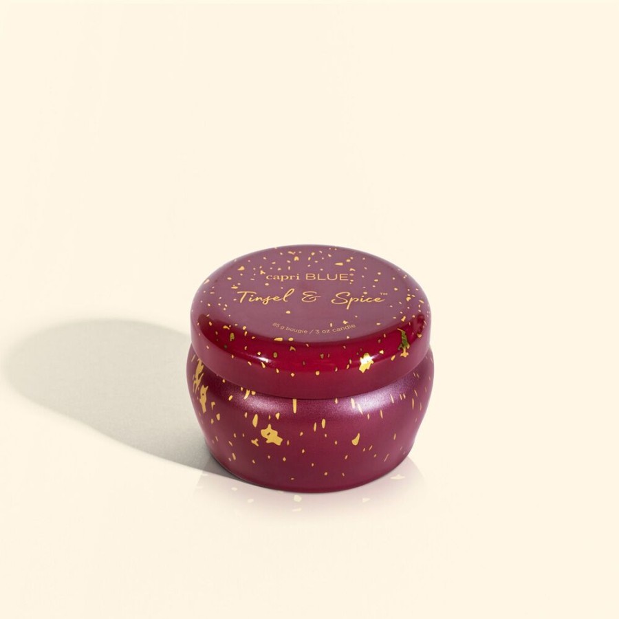 Capri Blue Tinsel & Spice Glimmer Mini Tin, 3 Oz | Candles