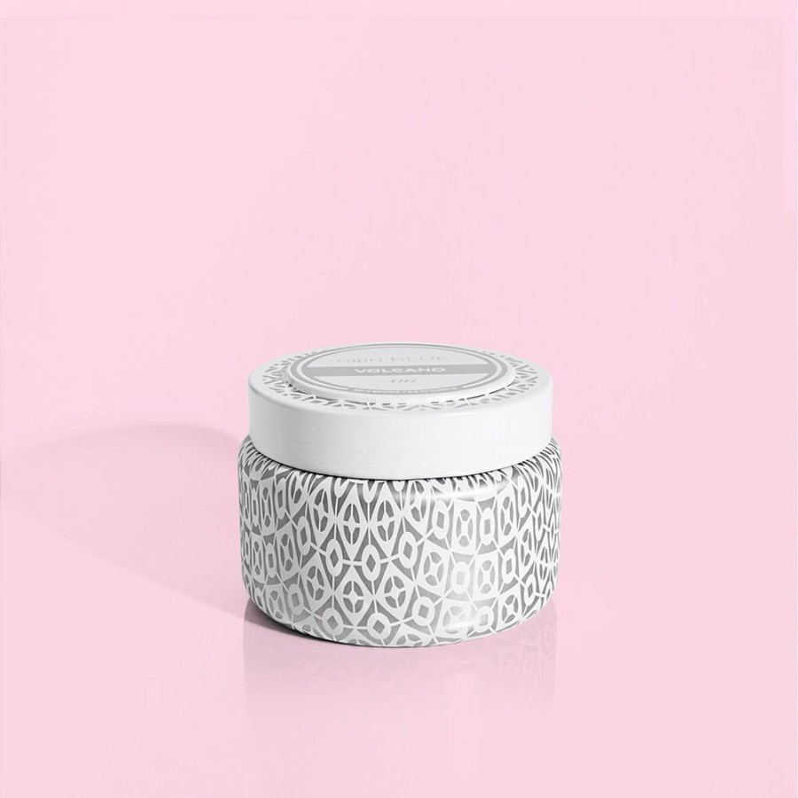 Capri Blue Volcano White Printed Travel Tin, 8.5 Oz | Candles