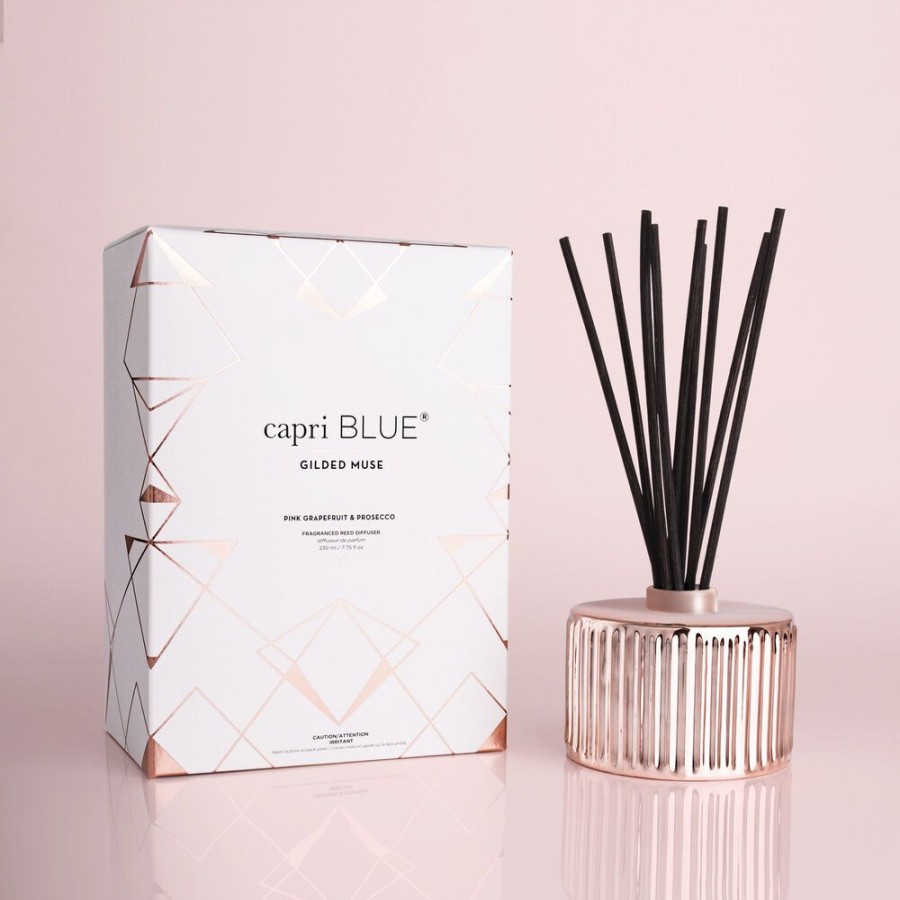 Capri Blue Pink Grapefruit & Prosecco Gilded Reed Diffuser, 7.75 Fl Oz | Diffusers