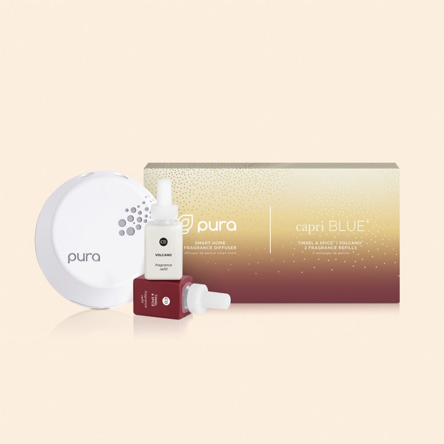 Capri Blue Cb + Pura Smart Home Diffuser Kit, Tinsel & Spice & Volcano | Diffusers