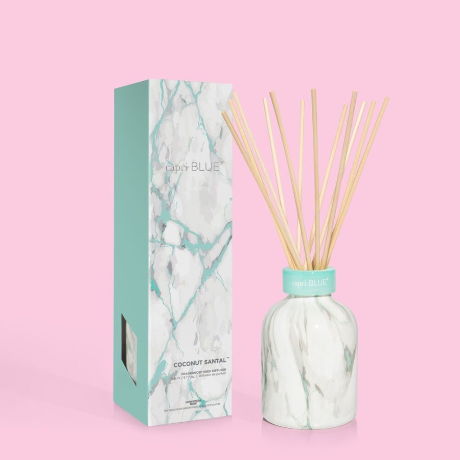 Capri Blue Coconut Santal Modern Marble Petite Reed Diffuser, 5.7 Fl Oz | Diffusers