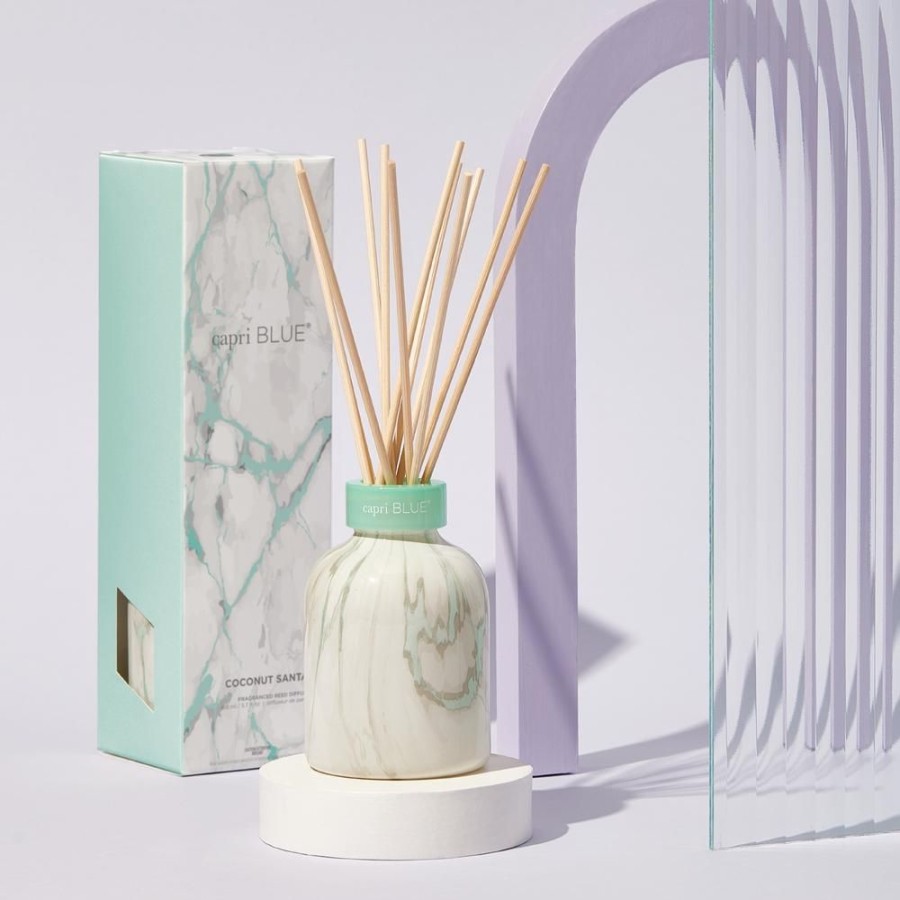 Capri Blue Coconut Santal Modern Marble Petite Reed Diffuser, 5.7 Fl Oz | Diffusers